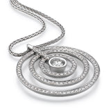 18K Triple Circle Diamond Pendant 1.25carat - Real Natural Diamonds