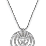 18K Triple Circle Diamond Pendant 1.25carat - Real Natural Diamonds