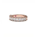 Princess-Cut Half Eternity Ring with Micro Pavé Accents - Custom Design