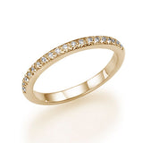 Yellow Gold Half Eternity Ring - Real Natural Diamonds