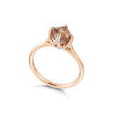 Rose Gold Signature Chocolate Brown Natural Raw Ring