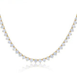 Graduated 3 Prongs Diamond Tennis Necklace (15/20/25 Points)-17- 50 Carats - Lab or Natural Diamonds