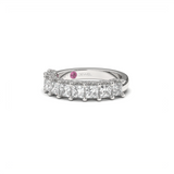 Princess-Cut Half Eternity Ring with Micro Pavé Accents - Custom Design