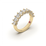 Princess-Cut Half Eternity Ring with Micro Pavé Accents - Custom Design