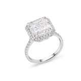 5CT Asscher Cut Halo Ring GIA