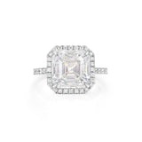 5CT Asscher Cut Halo Ring GIA