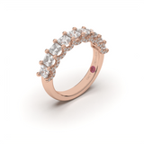 Princess-Cut Half Eternity Ring with Micro Pavé Accents - Custom Design