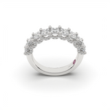 Princess-Cut Half Eternity Ring with Micro Pavé Accents - Custom Design