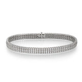 Classic Three-Rows Tennis Bracelet Set 3carats Natural Diamonds