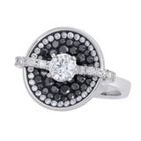 1.75CT Black and White Diamond Opus Ring in 18k
