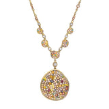 7.15CT Cinnamon Pebble Drop Diamond Necklace