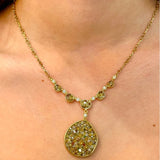7.15CT Cinnamon Pebble Drop Diamond Necklace