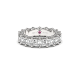 Asscher-Cut All-Around Diamond Eternity Ring with Micro Pavé Accents- Custom Design