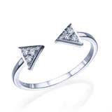 Tiny Arrows - Solitaire Ring - Real Natural Diamonds