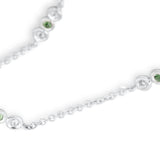 Diamond & Gem Chain- 24 Diamonds & Emeralds - Real Natural Diamonds & Gems