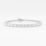 16 carats Oval Shape Horizon Tennis Bracelet  - 18K Gold - Lab Created Diamonds