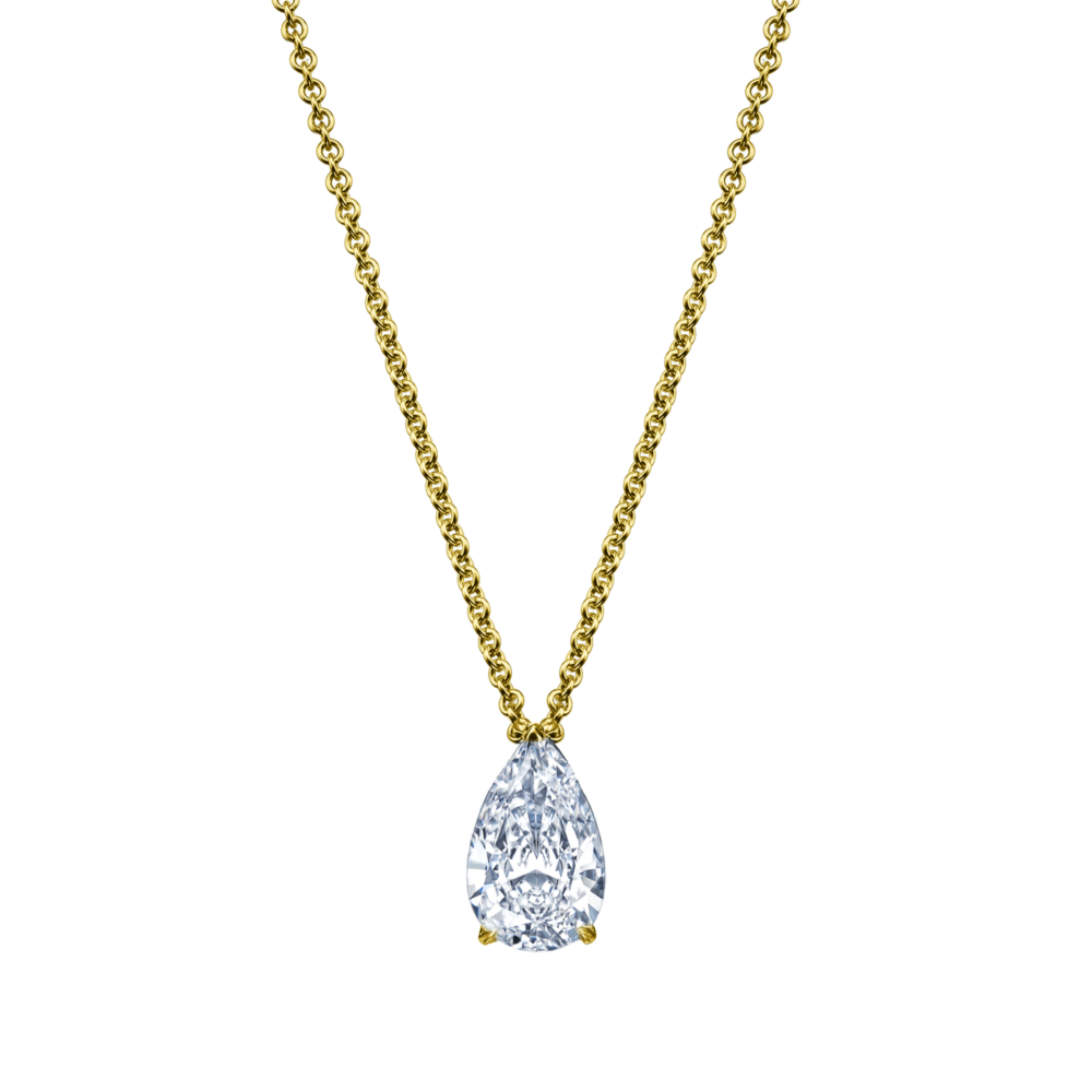 2.50+ CARAT Pear Solitaire Pendant Lab-Eco Diamond