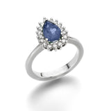 Pear Shape Dianna Princess Ring Set With 1 Carat  Natural Gem