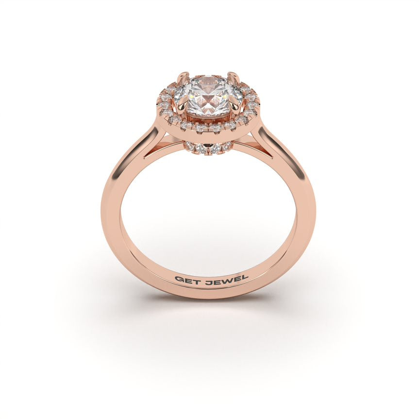 AURORA Round Prongs Halo Setting Sleeves Band –