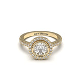 CHIC - Round Halo Bezel Setting Micro Band