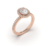 OPULENCE - Oval Halo 4 Prongs Setting  Classic Micro Band