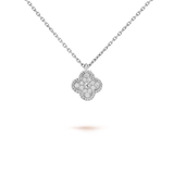 Vintage Clover Diamond Pendant Necklace- Lab Diamonds