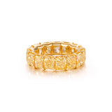 10CT Fancy Yellow Radiant Cut Diamond Eternity Ring