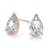 Kate Peary- Pear 3 Prongs Basket Stud Earring