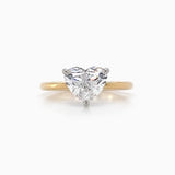 Tiny Heart - Solitaire Ring - Real Natural Diamonds