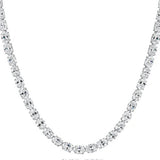 Horizontal Straight Line Oval Shape Diamond Tennis Necklace (0.30/0.50/ 1 Carats)- 25- 100 Carats - Lab or Natural Diamonds