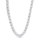 Horizontal Straight Line Oval Shape Diamond Tennis Necklace (0.30/0.50/ 1 Carats)- 25- 100 Carats - Lab or Natural Diamonds