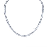 Vertical Straight Line Oval Shape Diamond Tennis Necklace (30/50/70 Points)- 25- 75 Carats - Lab or Natural Diamonds