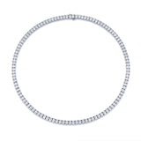 Vertical Straight Line Oval Shape Diamond Tennis Necklace (30/50/70 Points)- 25- 75 Carats - Lab or Natural Diamonds