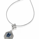 Blue Sapphire - Design Pendant - Real Natural Diamonds & Gem