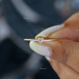 0.32 Carat Tiny Heart - Solitaire Ring - Real Natural Diamonds