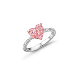 2CT Pink Heart Shape Ring