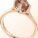 Rose Gold Signature Chocolate Brown Natural Raw Ring