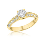 Symbol Of Love - Double Pave Solitaire Ring- Real Natural Diamonds