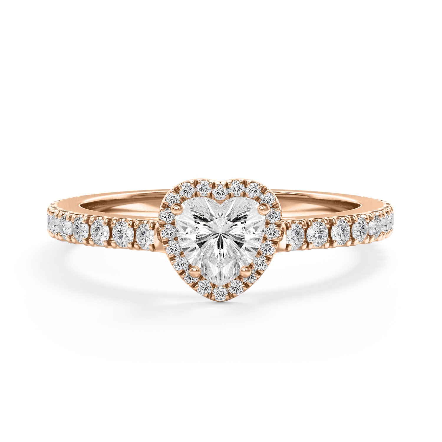 Halo Heart - Settings Solitaire Ring - Lab Created Diamonds