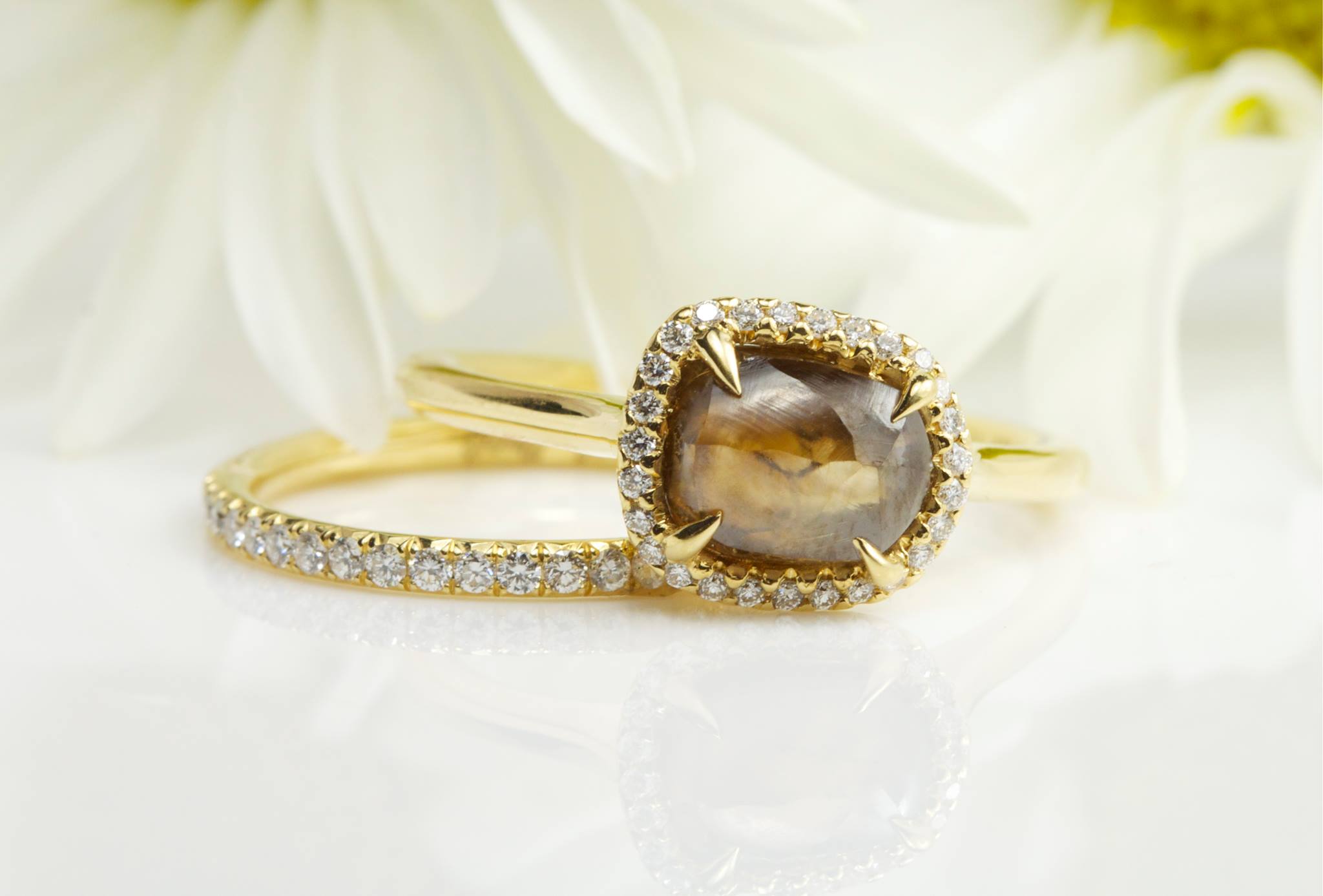 Yellow Grace - Chocolate Brown Natural Raw Ring