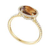 Classic Yellow Gold Chocolate Natural Raw Ring