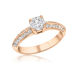 Symbol Of Love - Double Pave Solitaire Ring- Real Natural Diamonds
