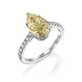 Fancy Yellow Pear - Master Piece Of Ring - Lab Created Diamonds