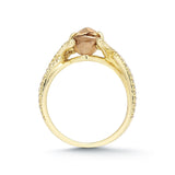 Yellow Gold Unity - Chocolate Brown Natural Raw Ring