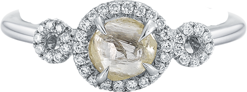 Art Deco Champagne - Yellow Natural Raw Ring