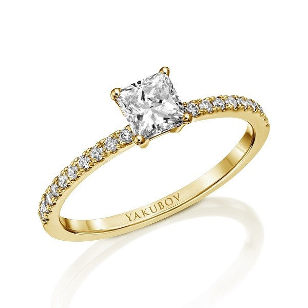 Princess Ballerina - Settings Solitaire Ring- Real Natural Diamonds