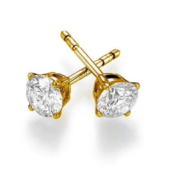 Juliette - 4 Prongs Basket Round Brilliant Stud Earring - Lab Created Diamonds