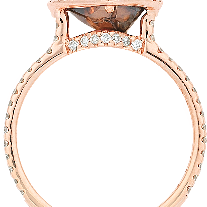 Classic Rose Gold Chocolate Natural Raw Ring