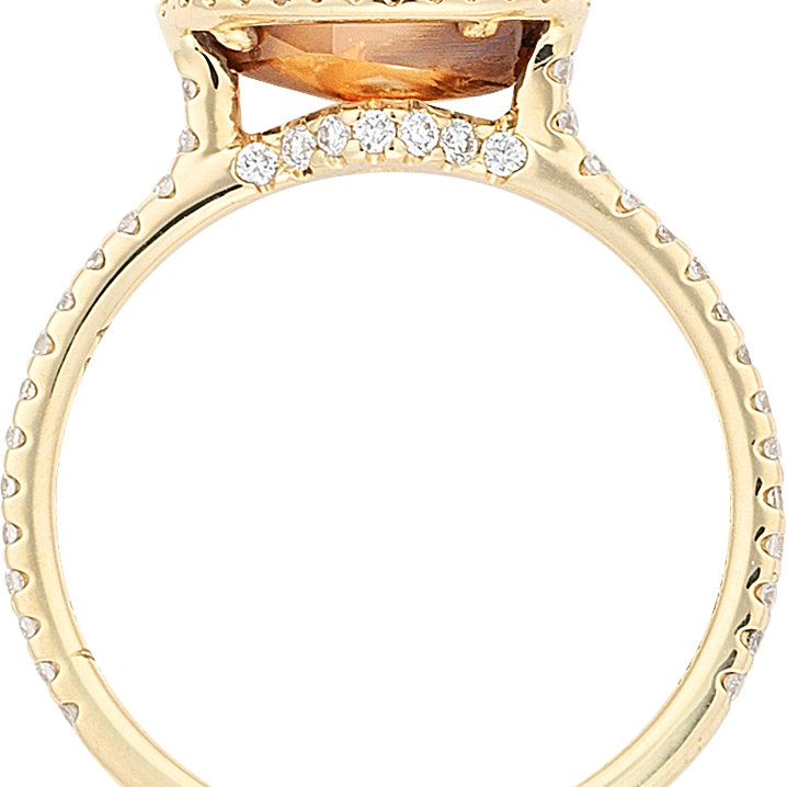 Classic Yellow Gold Chocolate Natural Raw Ring