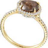 Classic Yellow Gold Chocolate Natural Raw Ring